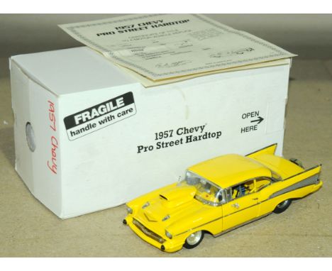 Danbury Mint 1/24th 1957 Chevy Hardtop - scarce limited edition example is yellow, would benefit from further cleaning due to