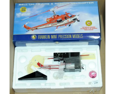 Franklin Mint a boxed 1/48th scale Helicopter comprising of Bell UH-1B Fire &amp; Rescue Helicopter "Hero in the Sky" which a