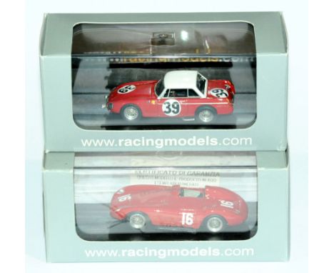 Racingmodels, a boxed pair of 1/43rd scale racing models comprising of (1) RMP167 MGB in Red with racing number 39, Le Mans 1
