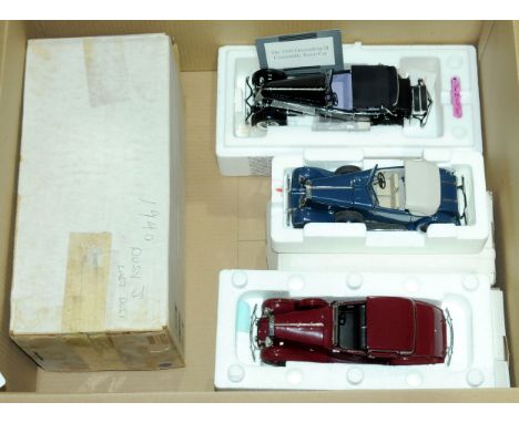 Franklin Mint &amp; Danbury Mint, a boxed group of 1/24th scale 1930s &amp; 1940s classic vehicles comprising of Franklin Min