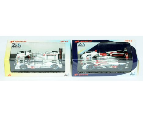 Spark 1/43 scale Le Mans (24hr Le Mans Series) boxed pair comprising of (1) 43LM15 Porsche 919 Hybrid, racing number 19 (Pors