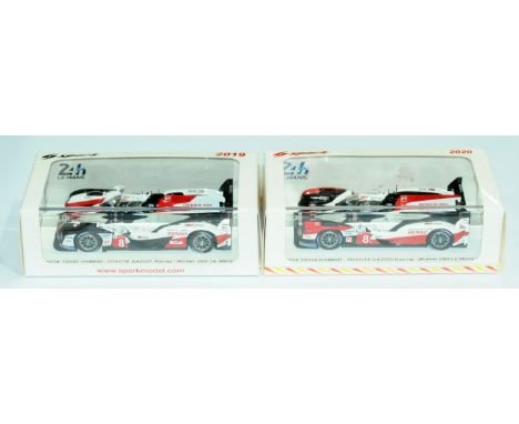 Spark 1/43 scale Le Mans (24hr Le Mans Series) boxed pair comprising of (1) 43LM19 Toyota TS050 Hybrid, racing number 8 (Toyo