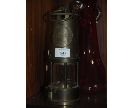 A VINTAGE ECCLES BRASS MINERS LAMP