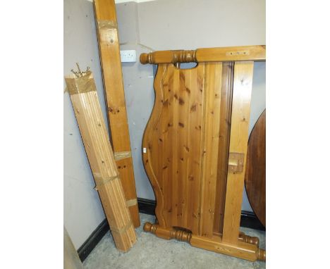 A HONEY PINE DOUBLE BED FRAME