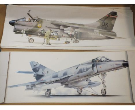 TWO BOXES OF LARGE AEROPLANE AND HELICOPTER PRINTS BY KEITH FRETWELL 