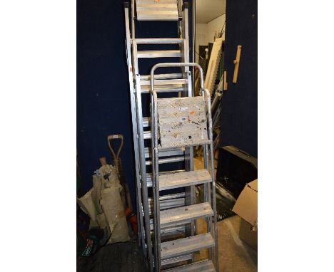 FOUR ALUMINIUM STEP LADDERS