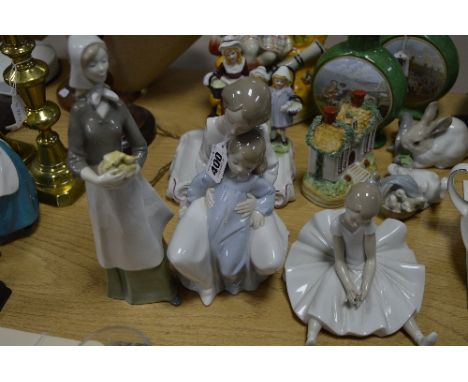 TWO NAO FIGURES, 'A Moment with Mummy' No 1429 and 'Dreamy Ballet' No1456, together with a similar figure (3)