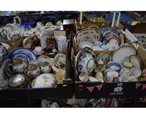 FOUR BOXES EARLY 20TH CENTURY/LATER CERAMICS, ORIENTAL, PICTURES ETC, to include Carltonware toast rack