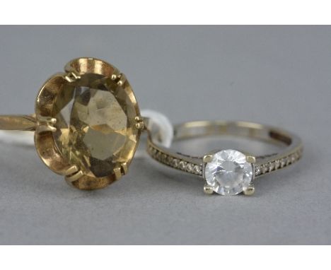 TWO 9CT DRESS RINGS, ring size O & K, approximate weight 5.5 grams