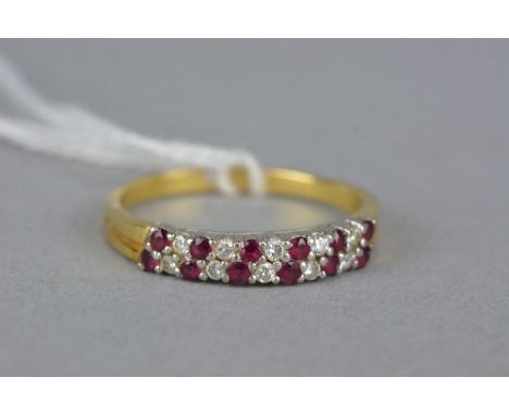 AN 18CT RUBY AND DIAMOND RING, ring size Y, approximate size 5.1 grams