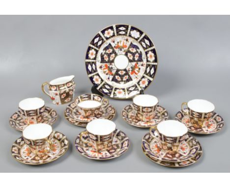 A Royal Crown Derby Imari part tea and coffee service, comprising bread and butter plate, six coffee cups and saucers, teacup