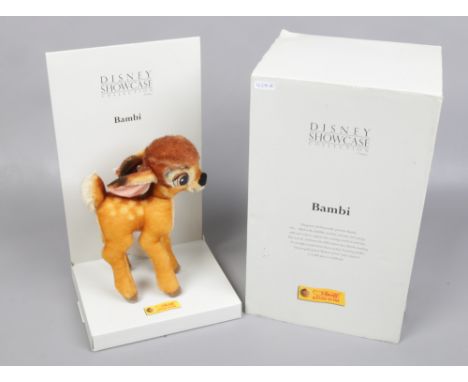 A boxed Steiff Disney showcase collection Bambi mohair soft toy.