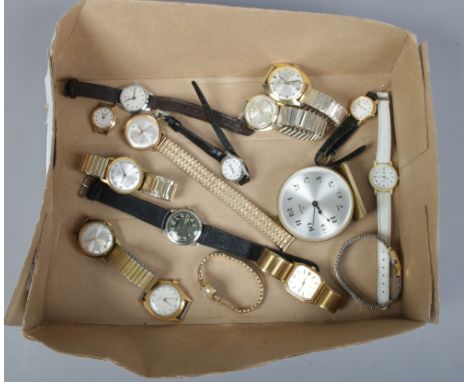 A collection of mainly gentlemen's manual wristwatches to include Poljot, Rone, Bentena and various quartz watches.