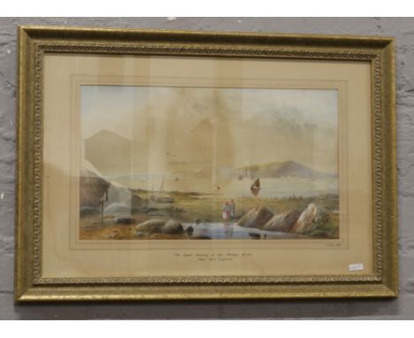 L. Lewis (British C19th) gilt framed watercolour, lakescene with figures and sailboats, signed and dated 1889.Condition repor