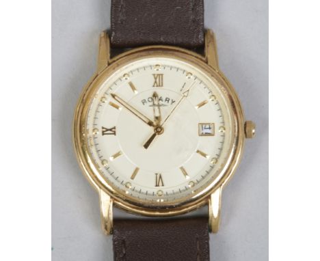 A Rotary quartz wristwatch with centre seconds and date display.