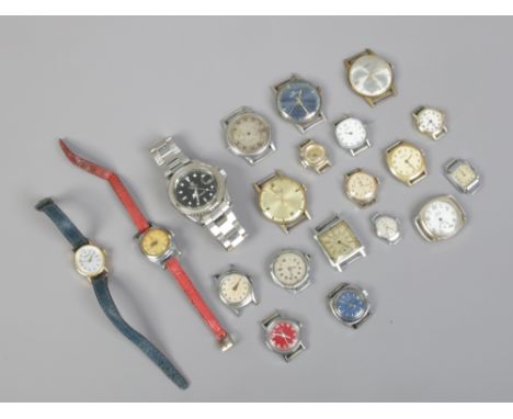 A box of ladies and gents manual wristwatches to include Contima, Smiths etc.
