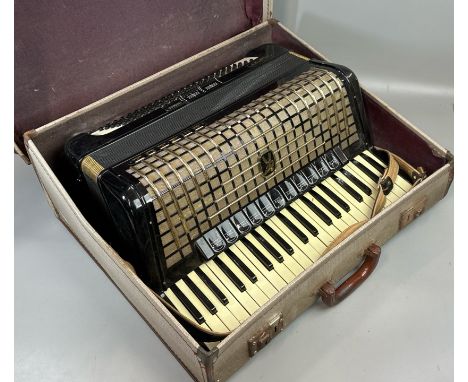 A Hohner Atlantic IV accordion , some minor wear to the case but otherwise in good condition, bellows appear to be in good co
