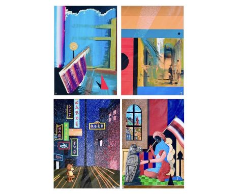 Mark BROOKS (1957-2023, Outsider Artist) Four Original Works Each acrylic on board, signed and titled verso, dates from 2007 