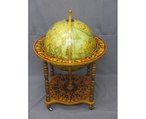 REPRODUCTION GLOBE DRINKS TROLLEY, 99cms H, 68cms diameter