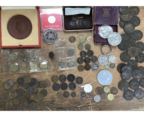 Collection of British and World Coins including Silver and early Farthing’s of  Charles II, copper half and one third farthin