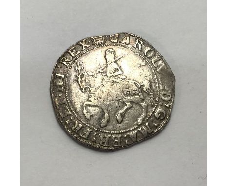 Charles I, Halfcrown mm Portcullis 1633-4, Oval Shield with C R at sides.&nbsp;