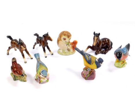 Beswick pottery birds, including a Wren, Royal Worcester figures of birds, including a Great Tit, Beswick Beatrix Potter figu