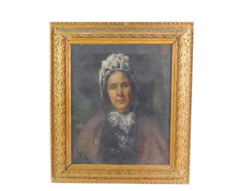 Emily Maria Eardley Childers (1866-1922). Half length portrait of a lady, oil on canvas, signed Milly Childers 1890, 61cm x 5
