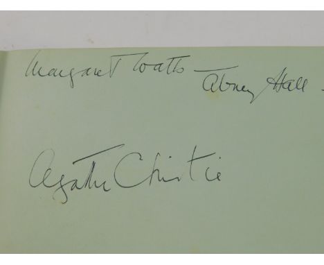 An autograph album containing signatures of Agatha Christie, Margaret Watts, Harry Isaacs, R Sachaverell Coke and others.