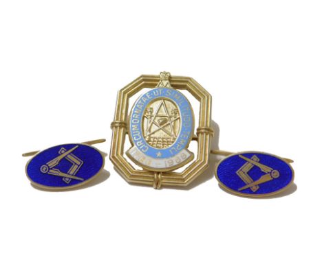 A Royal Masonic Institution for Girls Bicentenary silver gilt and enamel jewel, 1788-1988, with brooch pin and pendant attach