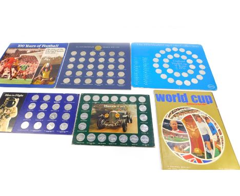 An ESSO FA Cup Winners 1872-1972 One Hundred Years of Football coin collection, 1970 World Cup Coin Collection, Man in Flight