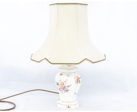 A Royal Crown Derby 'Posie' pattern table lamp with original shade