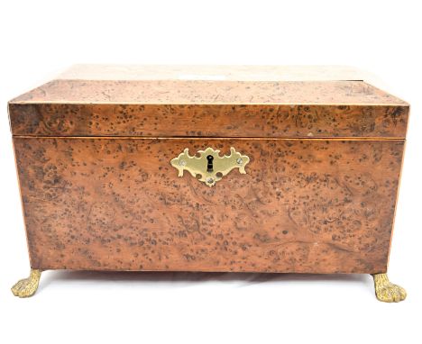 A Regency amoeboid sarcophagus shaped tea caddy 
