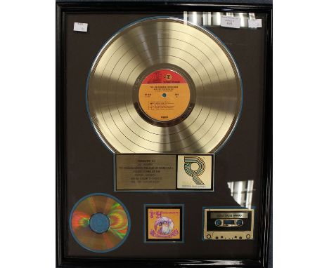 Jimi Hendrix, original Gold RIAA Sales Award, 'Are You Experienced', presented to Jimi Hendrix, certified LP, CD and Tape Awa