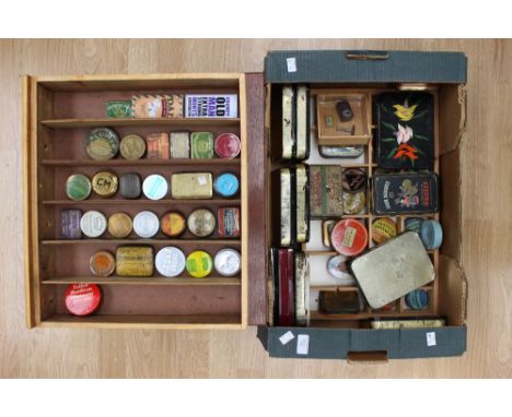 A large collection of early 20th Century tins including Leichne beauty set, Parkinson's ointments, tobacco, first aid, miniat