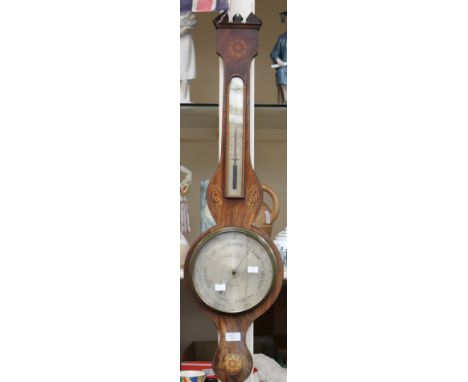 Banjo barometer and thermometer by A Ortelli of Oxford
