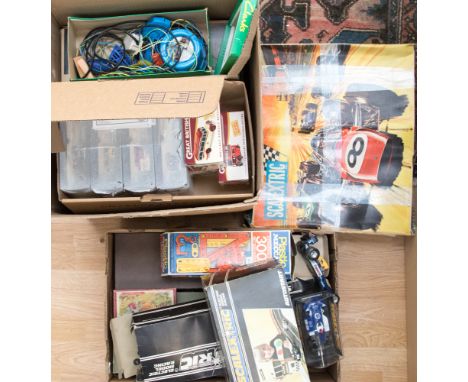Scalextric: A Scalextric C.7. Tri-ang Rally Mini-Cooper, C.91 Jaguar D Type, C.4-10 Javelin, C.3-11 Javelin and three C.23 Ar
