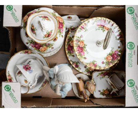 A collection of Royal Albert 'Old Country Roses' including cake stand, ornamental novelty vases, covered vase etc together wi