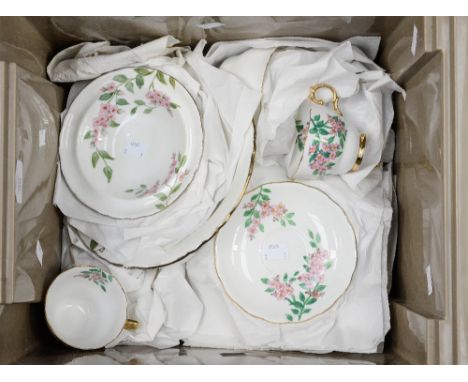 Hand decorated six setting tea service, Royal Crown Derby 'Derby Days' large fruit bowl