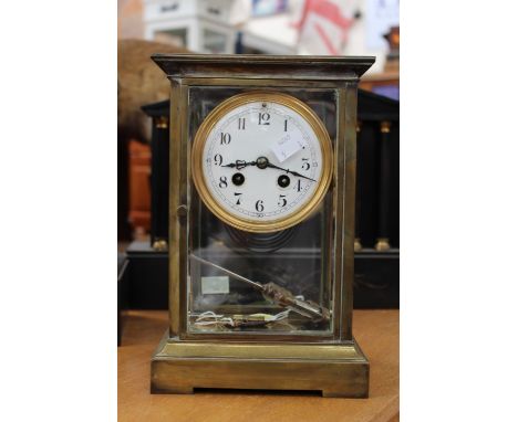 Large brass mantle clock