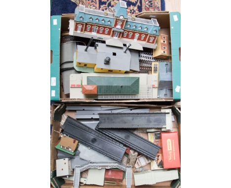 A quantity of unboxed and boxed model railway accessories to include Faller, Tri-ang etc. (2 boxes)