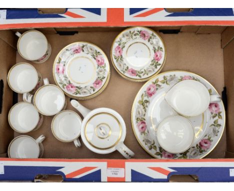 A Royal Worcester 'Royal Garden' pattern tea service including tea-pot and bread and butter plate (22)  