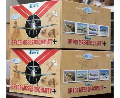 Two Collection Armour diecast metal models of a BF109 Messerschmitt's, 1/48 scale, complete within original boxes