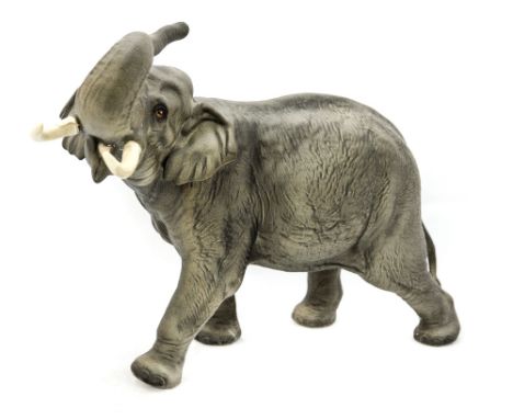 A large Beswick connoisseur matte grey elephant with restoration
