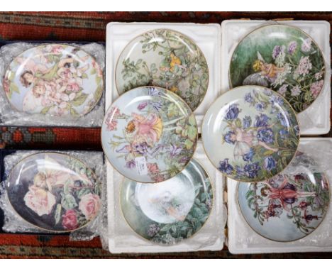 Two Royal Worcester flower fairy plates, ovoid shape (2000), together with six Villeroy and Bosch fairy (flower) plates, circ