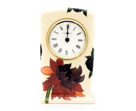 A Moorcroft 'Ruby Red' clock