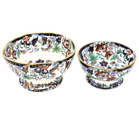 Two 19th Century ironstone bowls, 'Amherst' pattern, possibly Ashworth