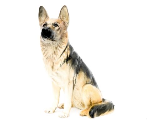 A  Beswick fireside seated German Shepherd/Alsation, model 2410