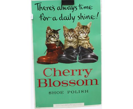 'Cherry Blossom Shoe Blossom' tin plate enamel sign