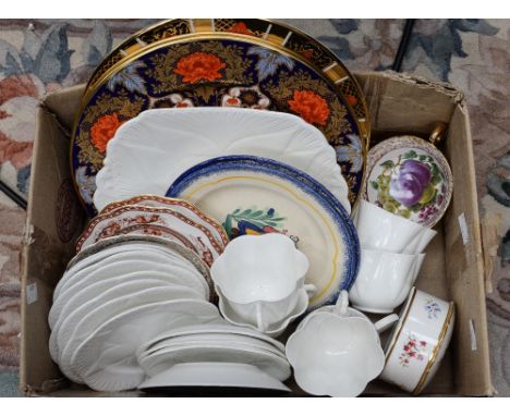 A white Shelley part tea service, with Coalport, Hamilton, Derby etc (1 box)