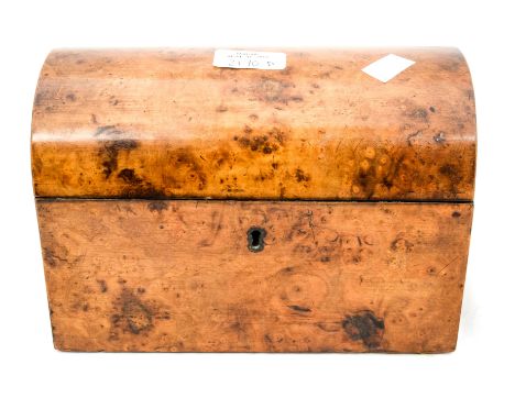 A burr wood tea caddy